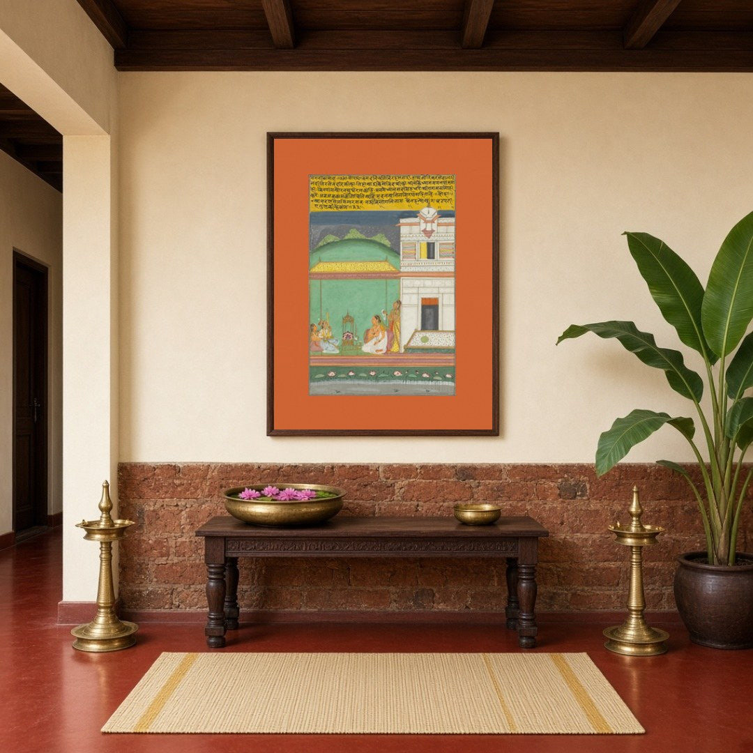 Immerse your senses in the ethereal ambiance of this Ragamala masterpiece. Musicians gather on a for Hallway