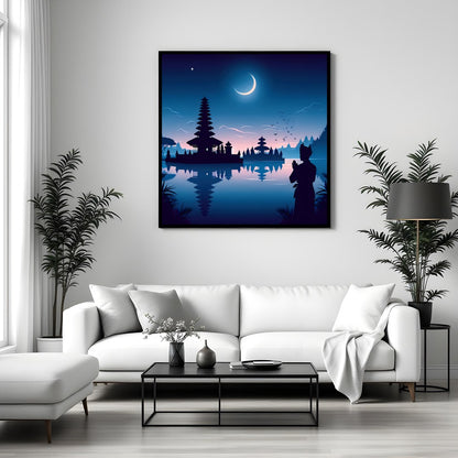 Immerse yourself in the tranquil beauty of a moonlit night with this breathtaking artwork. The for Sitting Area