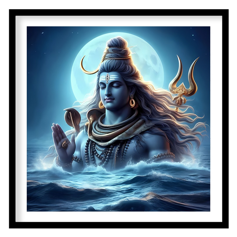 Moonlit Serenity: Shiva Emanating Peace