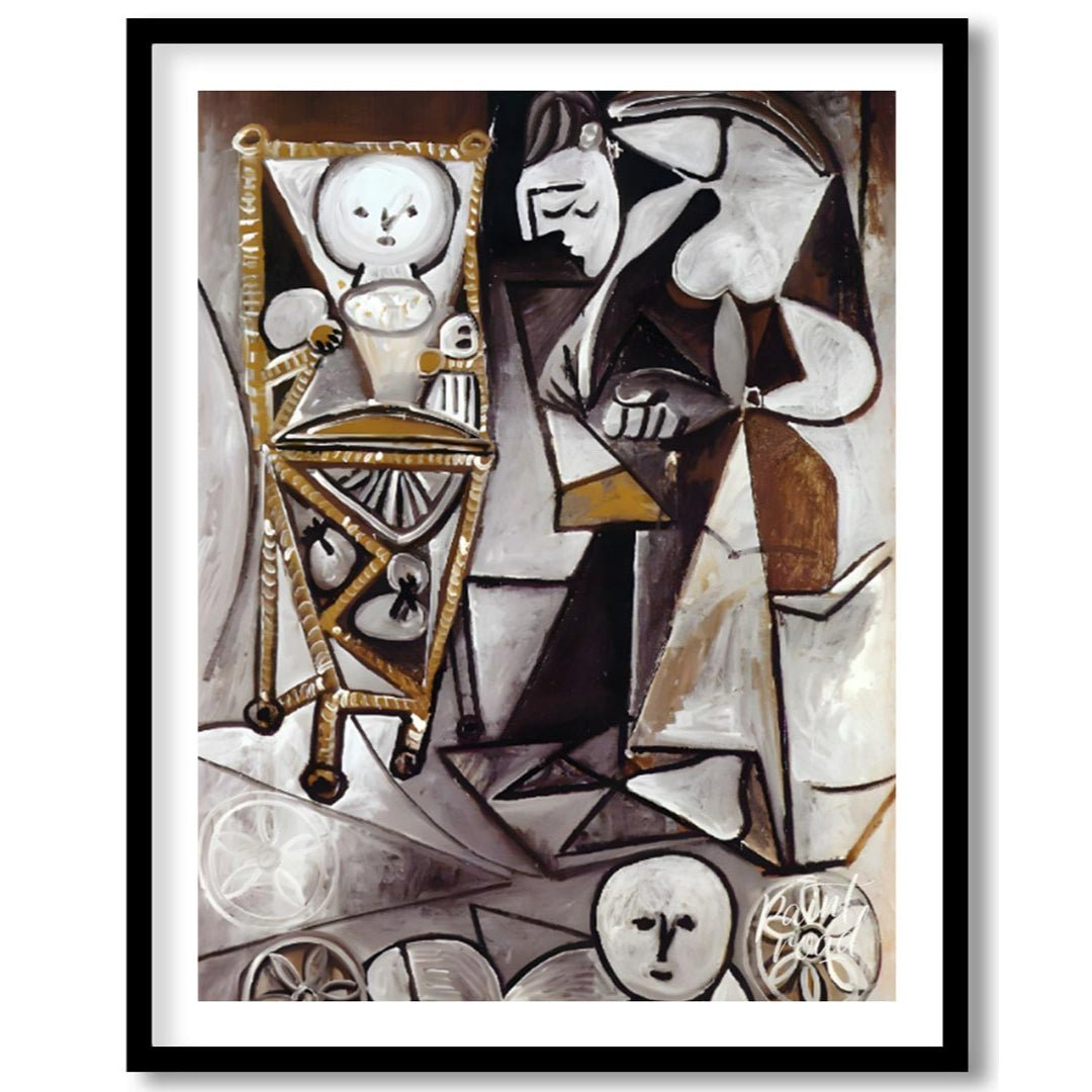 This monochromatic artwork by Pablo Picasso, rendered primarily in shades of brown, white, and blac… for house