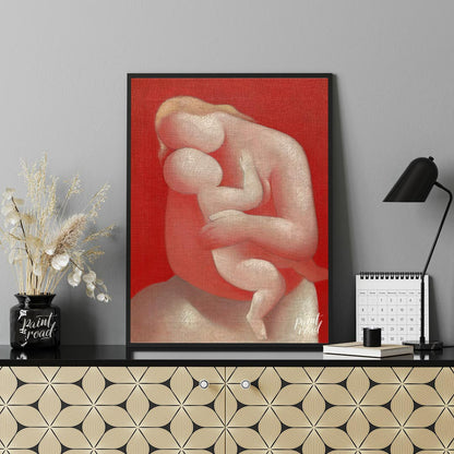 This tender and evocative painting, “Matka” (Mother) by Mikuláš Galanda, beautifully captures the u… for living room