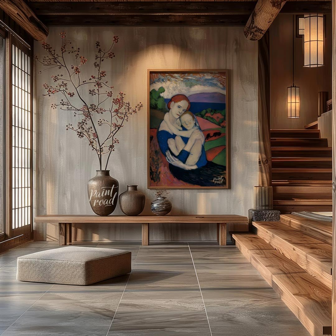 This vibrant and emotive painting, often attributed to Pablo Picasso (though it shares stylistic si… for entryway