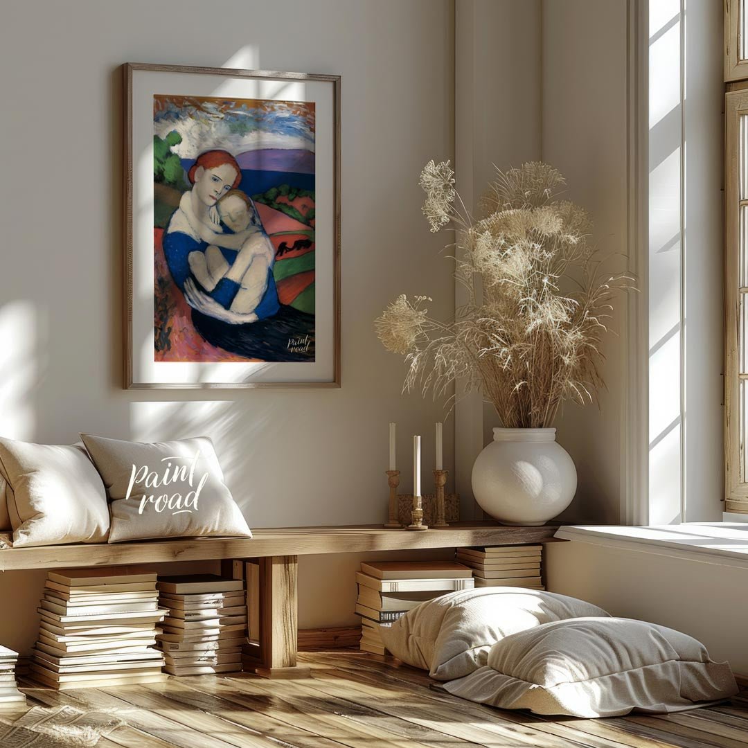 Motherhood (La Maternité) Painting available online at Paintroad showing art art collection. and blue dress