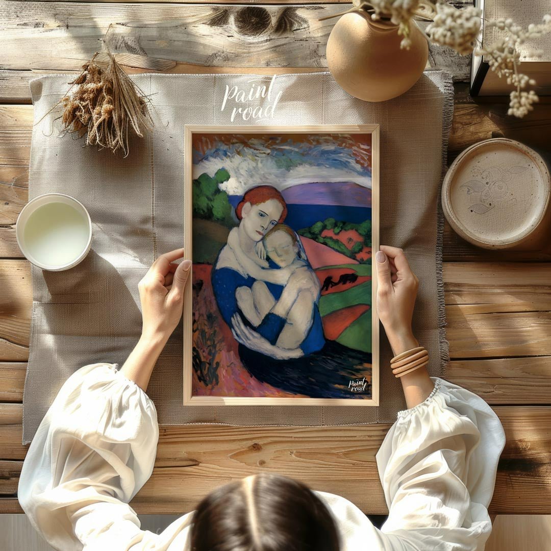 Motherhood (La Maternité) Painting available online at Paintroad showing art art collection. and blue dress