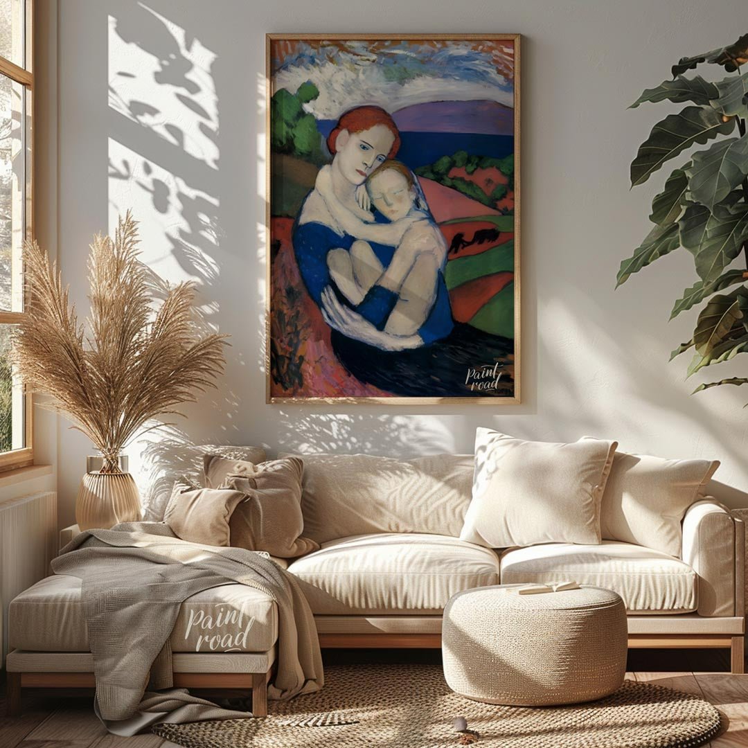 Motherhood (La Maternité) Painting available online at Paintroad showing art art collection. and blue dress