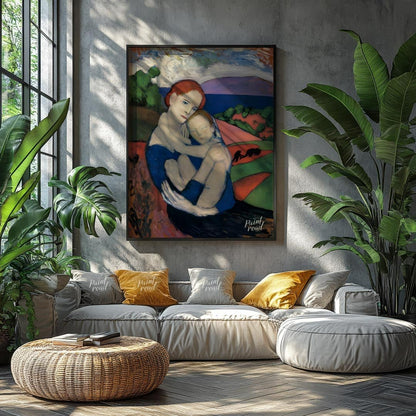 Motherhood (La Maternité) Painting available online at Paintroad showing art art collection. and blue dress