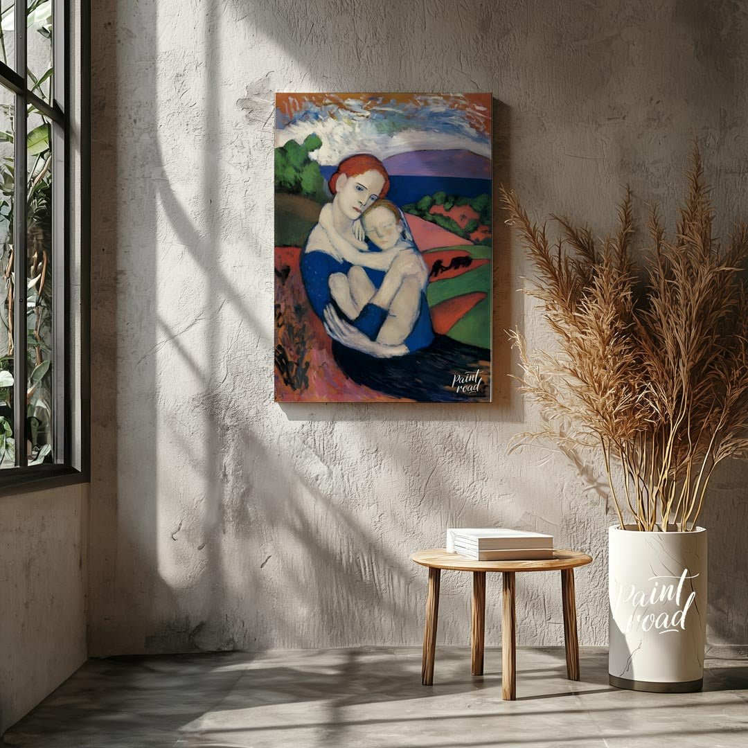 Motherhood (La Maternité) Painting available online at Paintroad showing art art collection. and blue dress