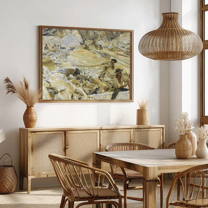 Immerse yourself in the rugged beauty and industrious spirit of a mountain quarry scene. This for Dining
