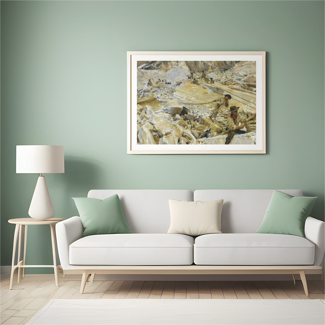 Immerse yourself in the rugged beauty and industrious spirit of a mountain quarry scene. This for Hall
