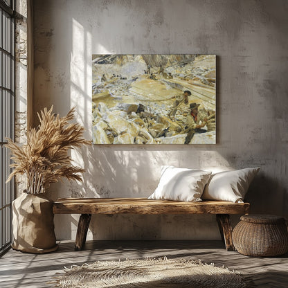 Immerse yourself in the rugged beauty and industrious spirit of a mountain quarry scene. This for Veranda