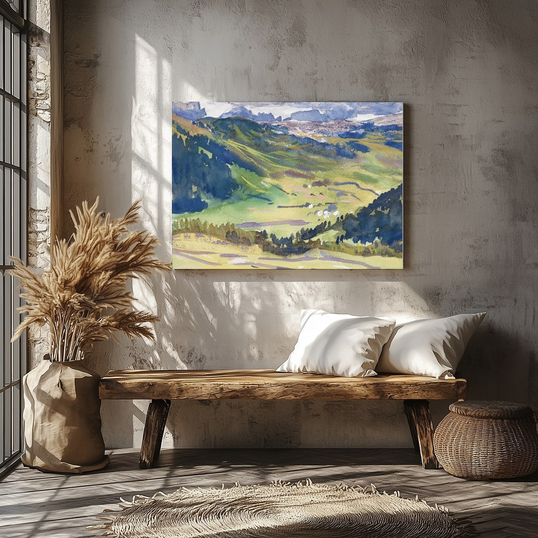 Experience the tranquil beauty of nature with this captivating mountain landscape artwork. The for Veranda