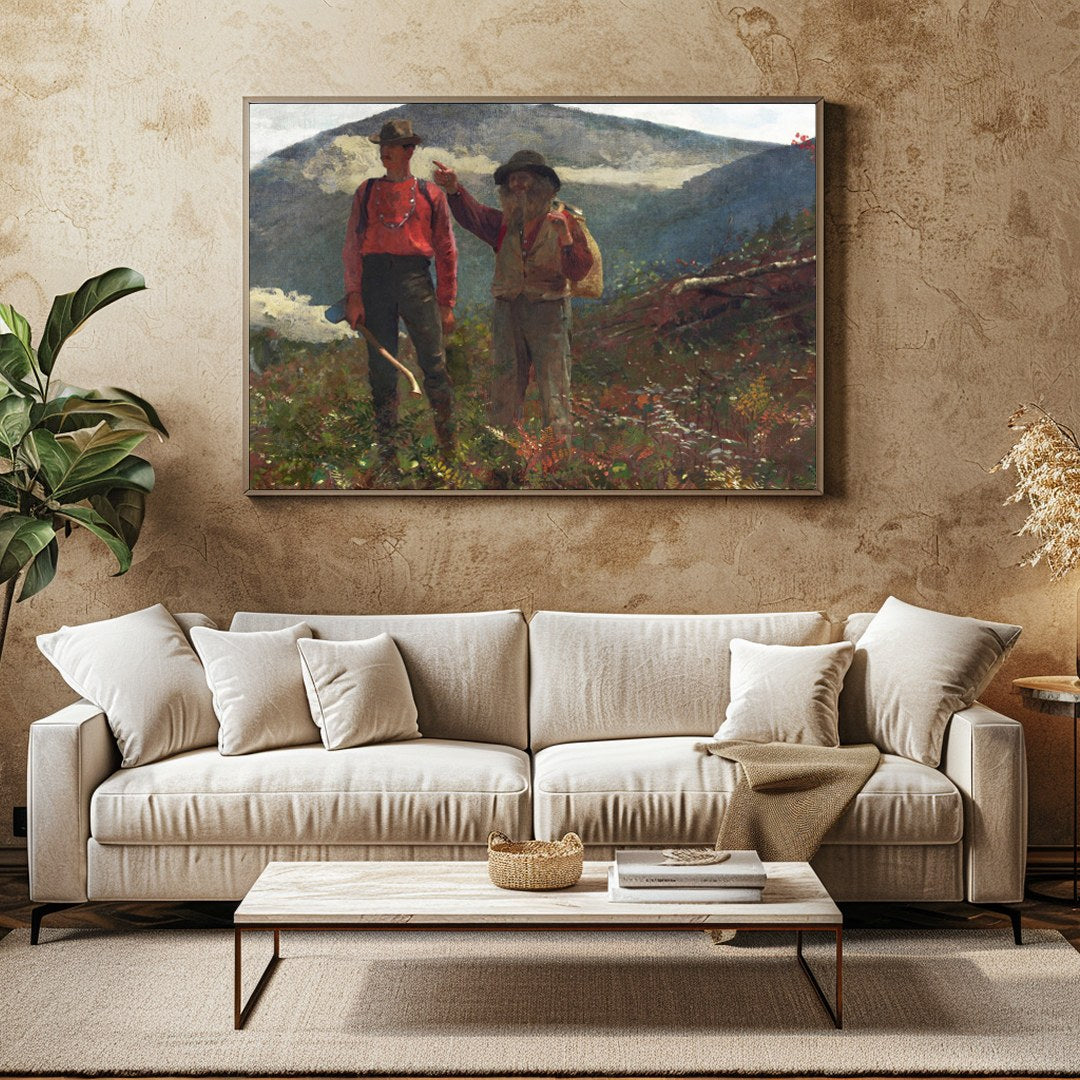 Immerse yourself in the tranquility of nature with 'Mountain Wanderers in Harmony.' This for Family Room