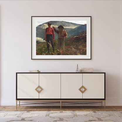 Immerse yourself in the tranquility of nature with 'Mountain Wanderers in Harmony.' This for Foyer