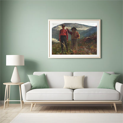 Immerse yourself in the tranquility of nature with 'Mountain Wanderers in Harmony.' This for Hall