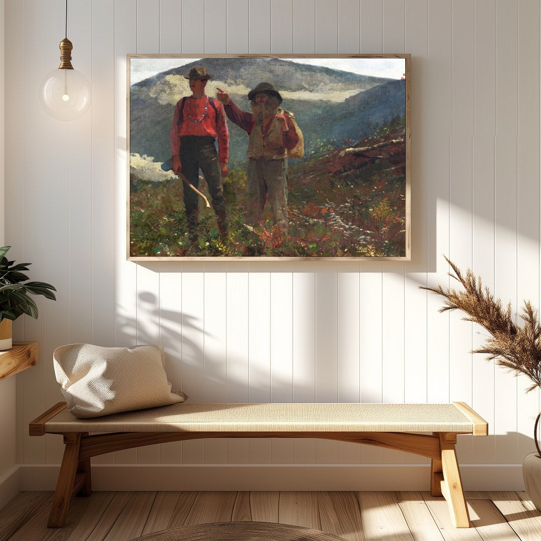 Immerse yourself in the tranquility of nature with 'Mountain Wanderers in Harmony.' This for Hallway