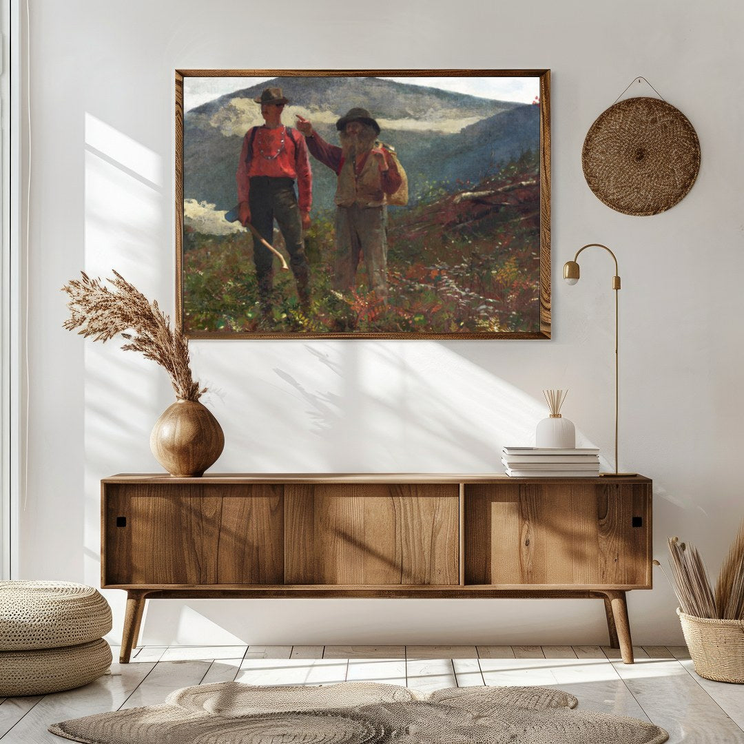 Immerse yourself in the tranquility of nature with 'Mountain Wanderers in Harmony.' This for Sitting Area