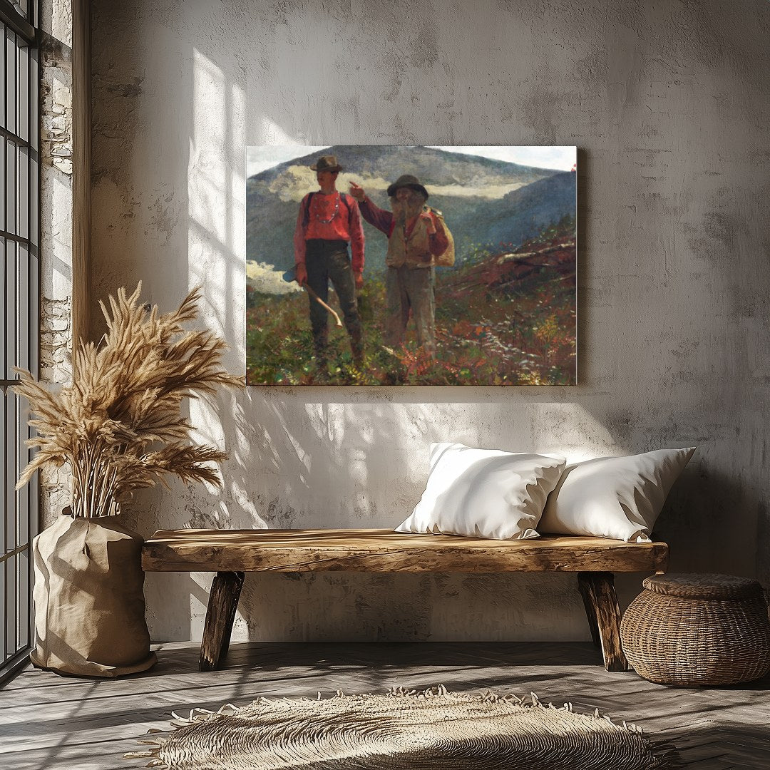 Immerse yourself in the tranquility of nature with 'Mountain Wanderers in Harmony.' This for Veranda