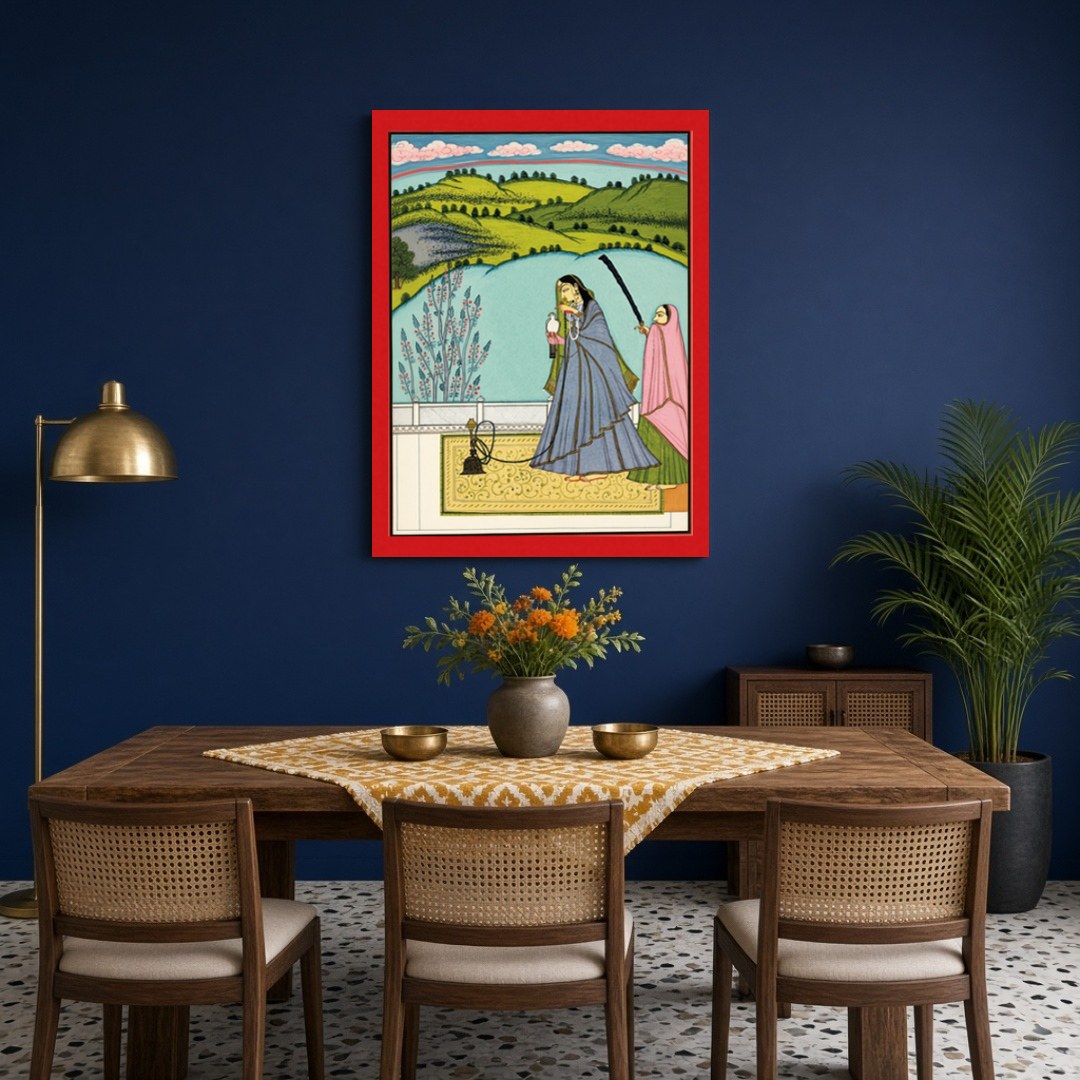 Experience the elegance of Mughal-era sophistication with this detailed artwork, depicting a for Dining