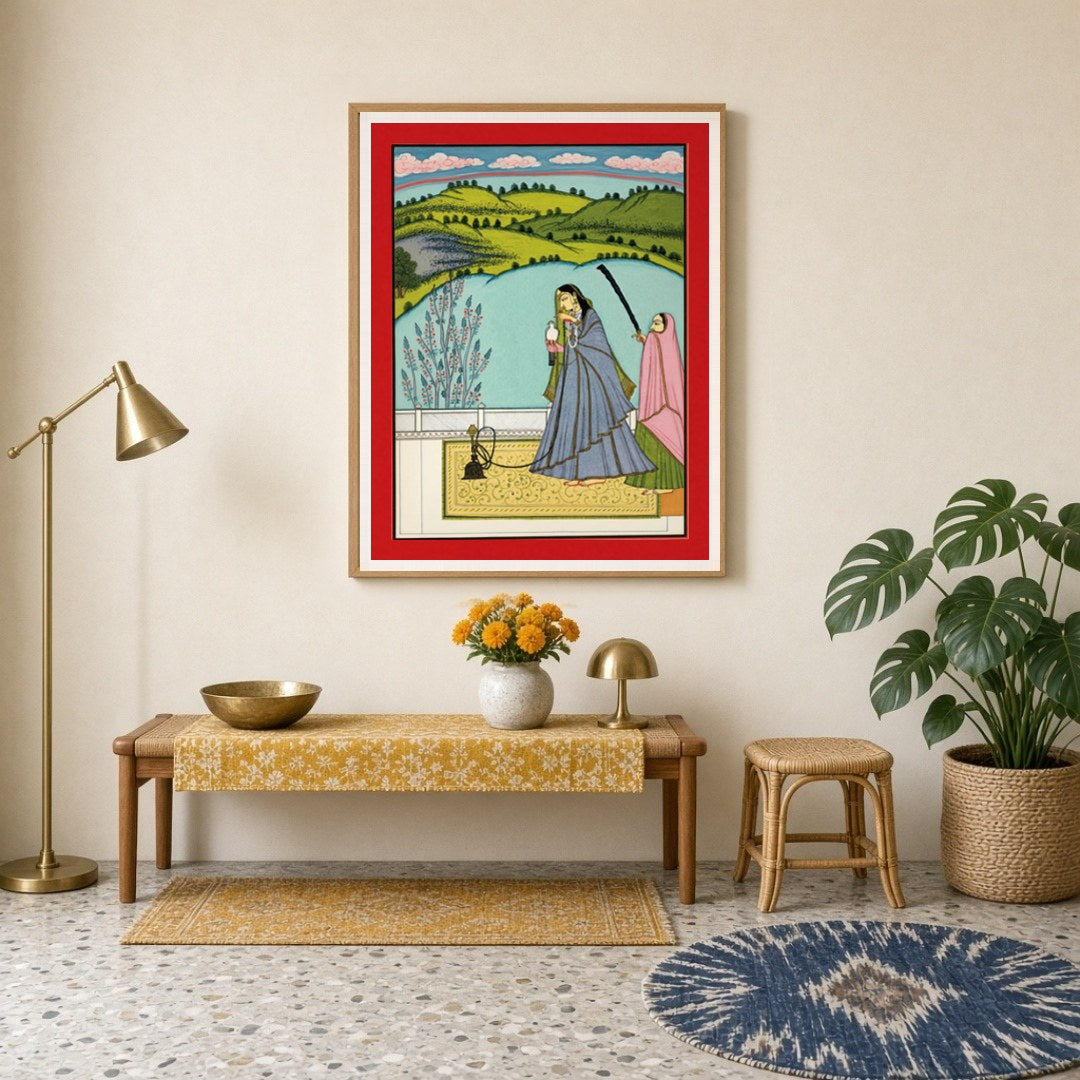 Experience the elegance of Mughal-era sophistication with this detailed artwork, depicting a for Entrance