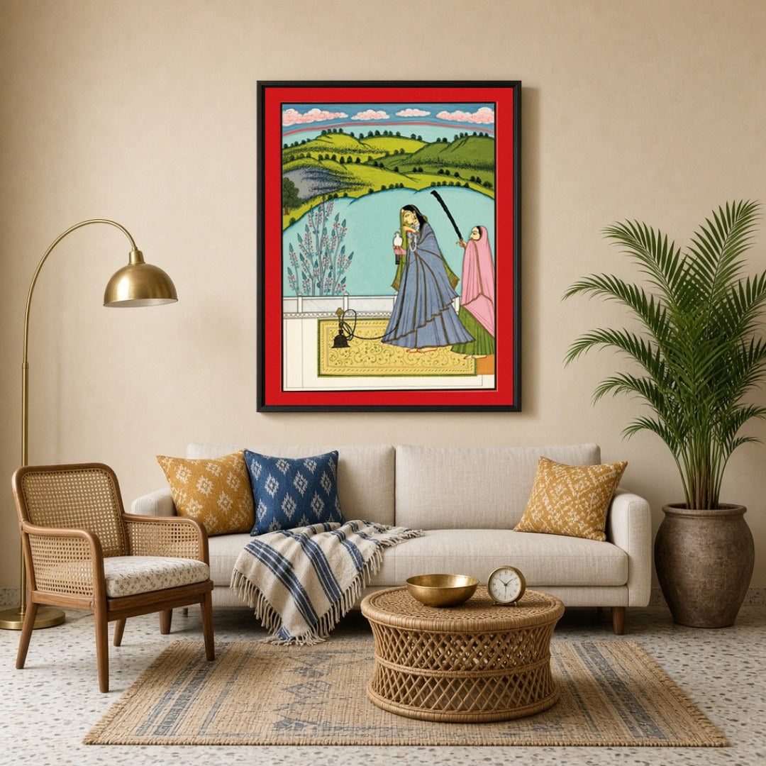 Experience the elegance of Mughal-era sophistication with this detailed artwork, depicting a for Living Room