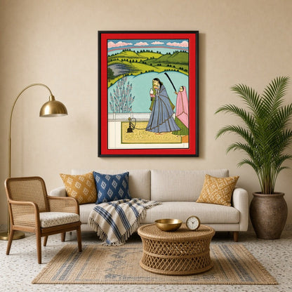 Experience the elegance of Mughal-era sophistication with this detailed artwork, depicting a for Living Room