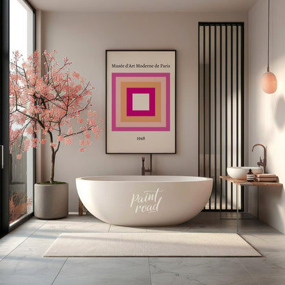 This minimalist and sophisticated art print features a classic nested square composition, reminisce… for bathroom