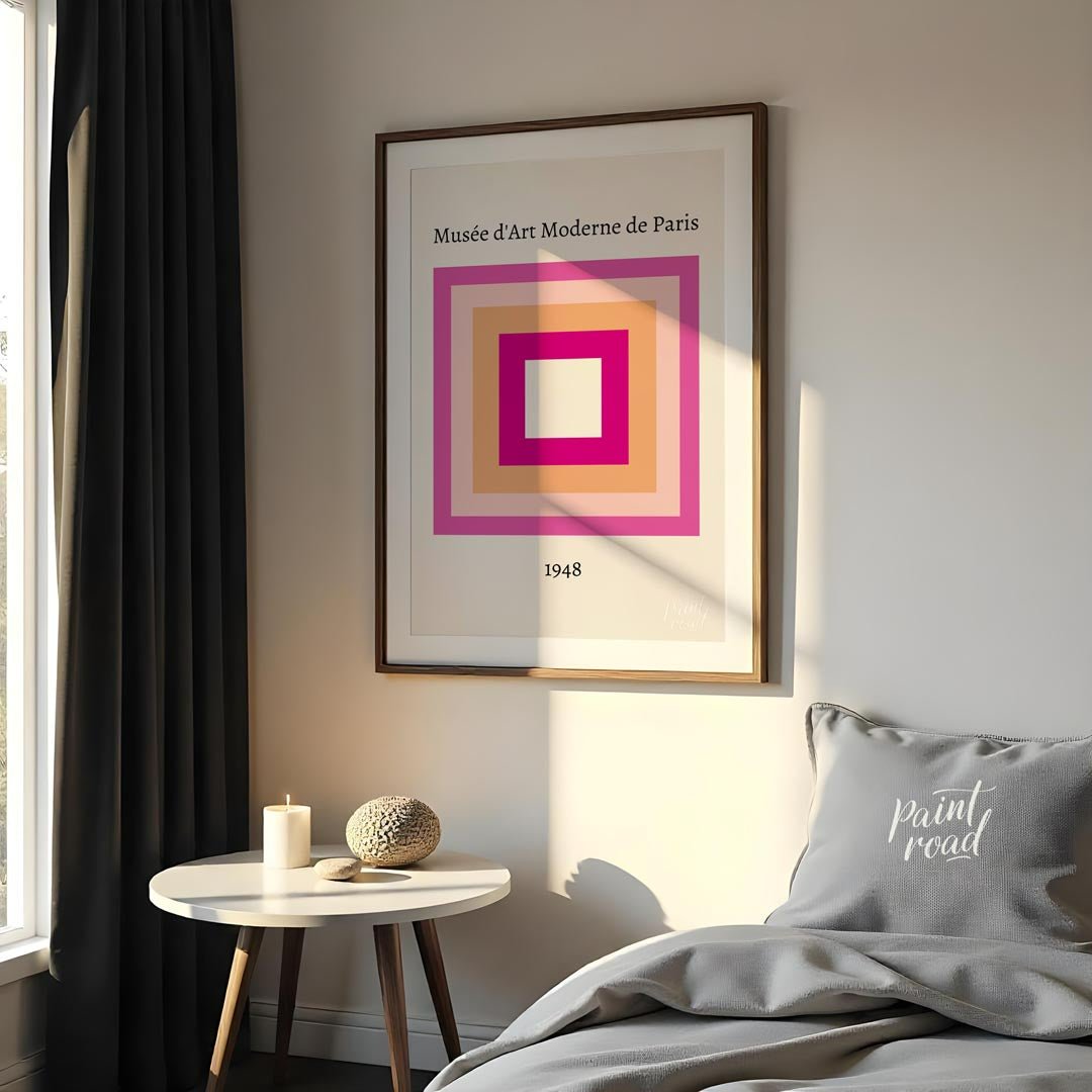 This minimalist and sophisticated art print features a classic nested square composition, reminisce… for bedroom