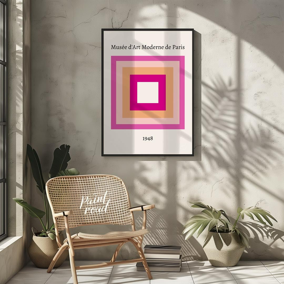 This minimalist and sophisticated art print features a classic nested square composition, reminisce… for living room