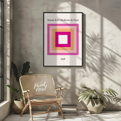 This minimalist and sophisticated art print features a classic nested square composition, reminisce… for living room