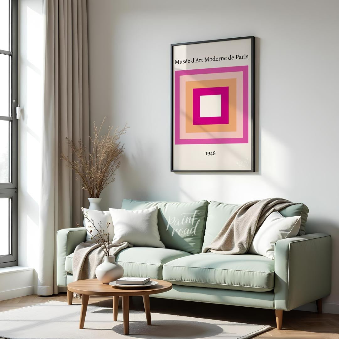 This minimalist and sophisticated art print features a classic nested square composition, reminisce… for living room