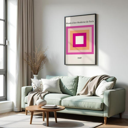 This minimalist and sophisticated art print features a classic nested square composition, reminisce… for living room
