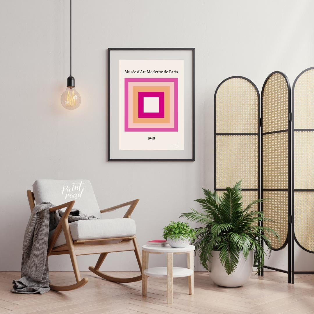 This minimalist and sophisticated art print features a classic nested square composition, reminisce… for living room