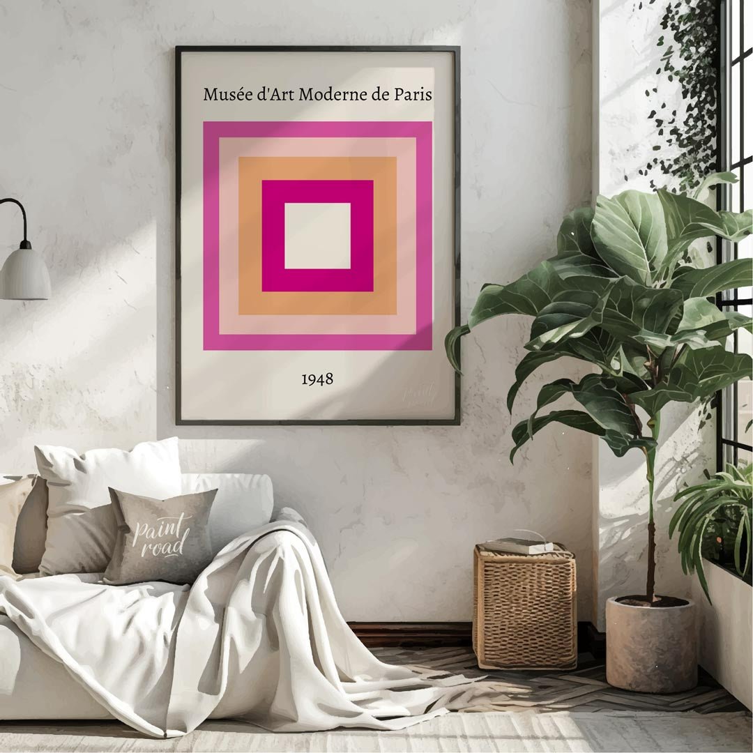 This minimalist and sophisticated art print features a classic nested square composition, reminisce… for living room