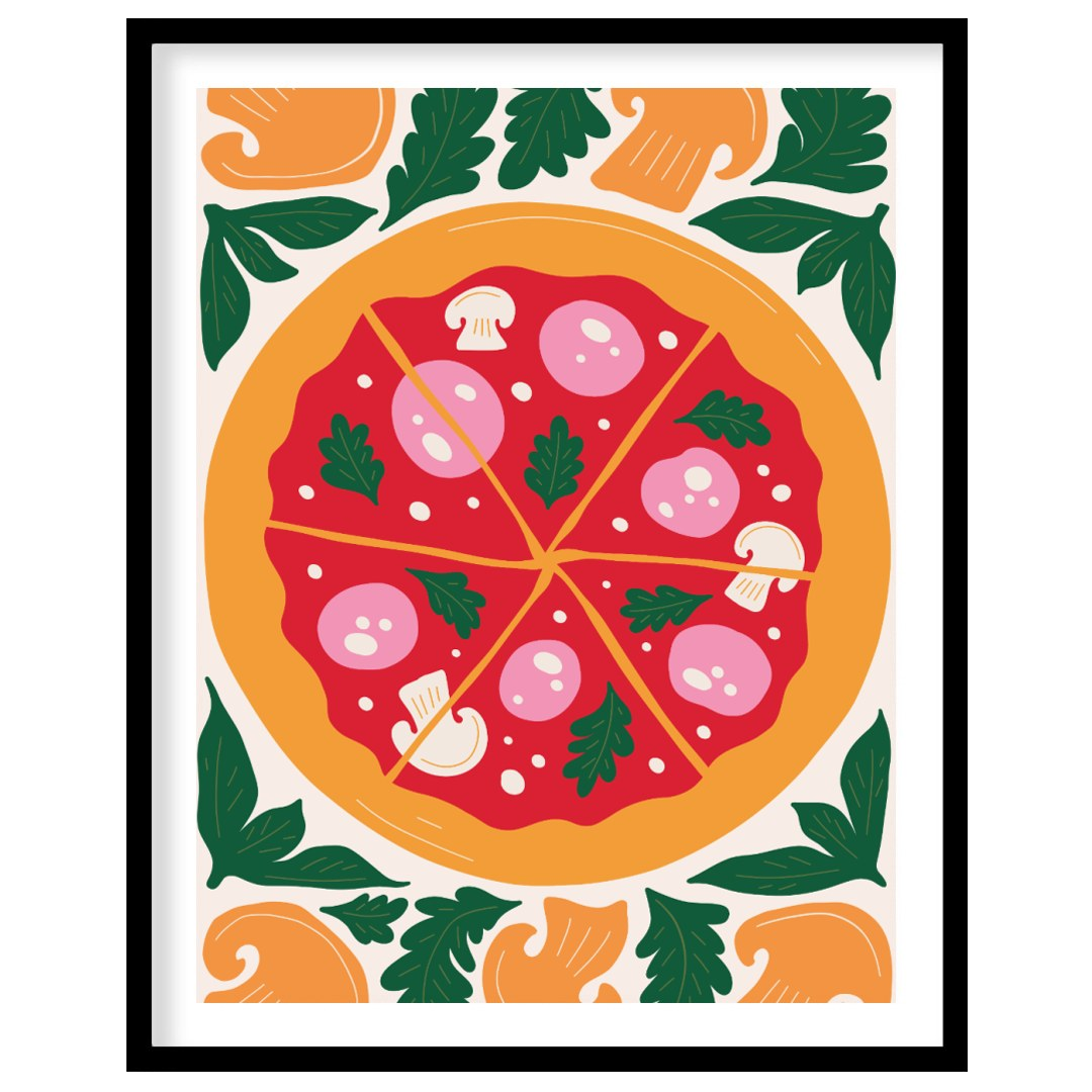 This appetizing illustration presents a beautifully rendered pizza, centrally placed and sliced int… for abode