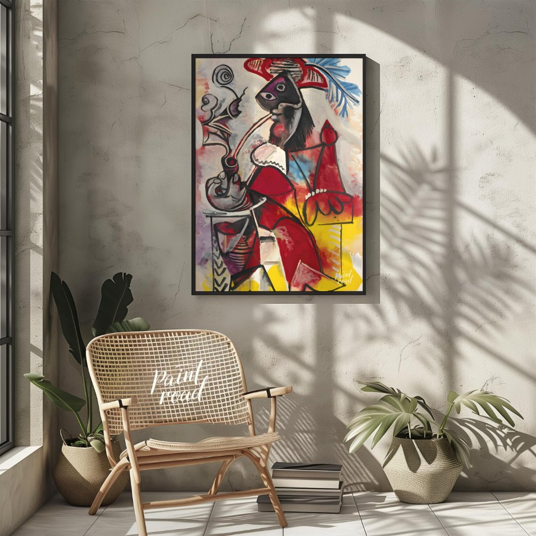 This late-period painting by Pablo Picasso, “Musketeer à la Pipe,” showcases his vigorous and uninh… for other