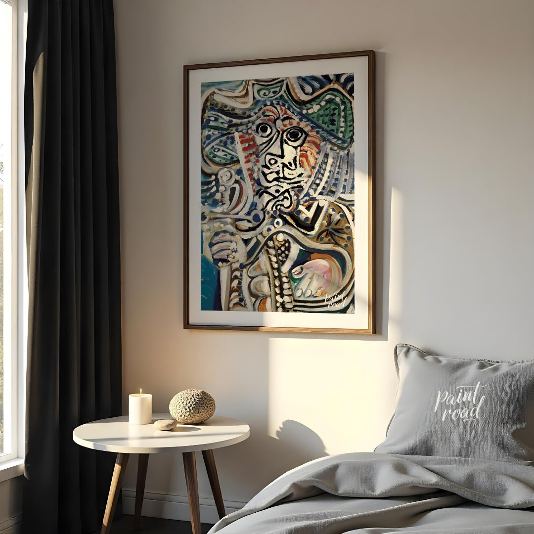 This powerful and highly energetic painting by Pablo Picasso, commonly recognized as a “Musketeer w… for bedroom