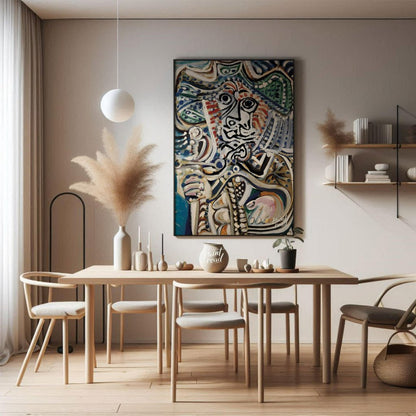 This powerful and highly energetic painting by Pablo Picasso, commonly recognized as a “Musketeer w… for dining room