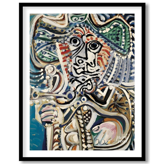 This powerful and highly energetic painting by Pablo Picasso, commonly recognized as a “Musketeer w… for house