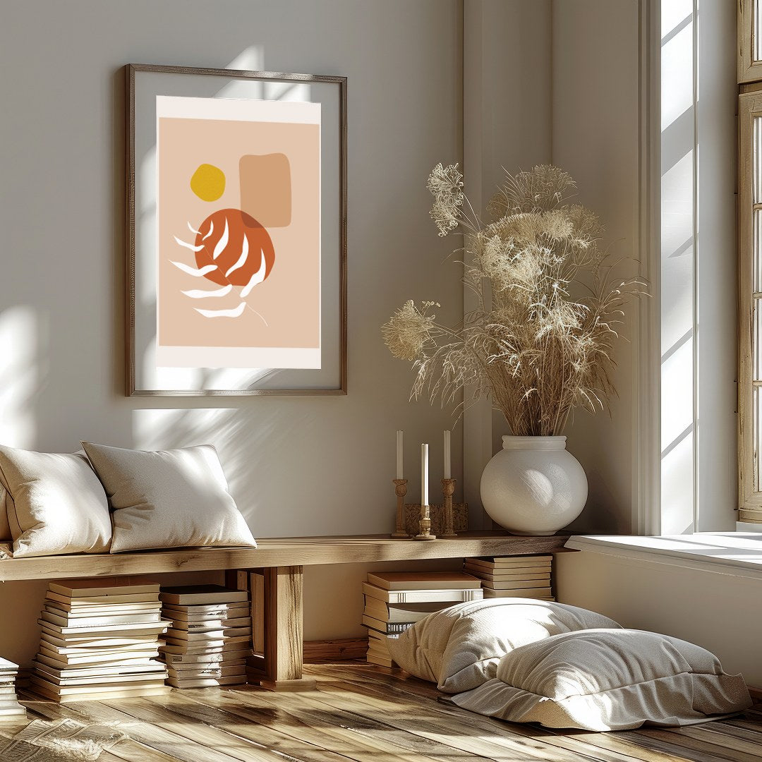 This artwork captures the essence of modern minimalism with its soothing earth tones and abstract for gallery