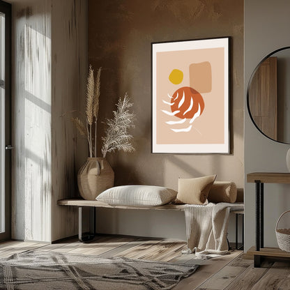 This artwork captures the essence of modern minimalism with its soothing earth tones and abstract for haven