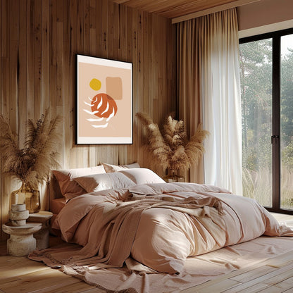 This artwork captures the essence of modern minimalism with its soothing earth tones and abstract for Bedroom