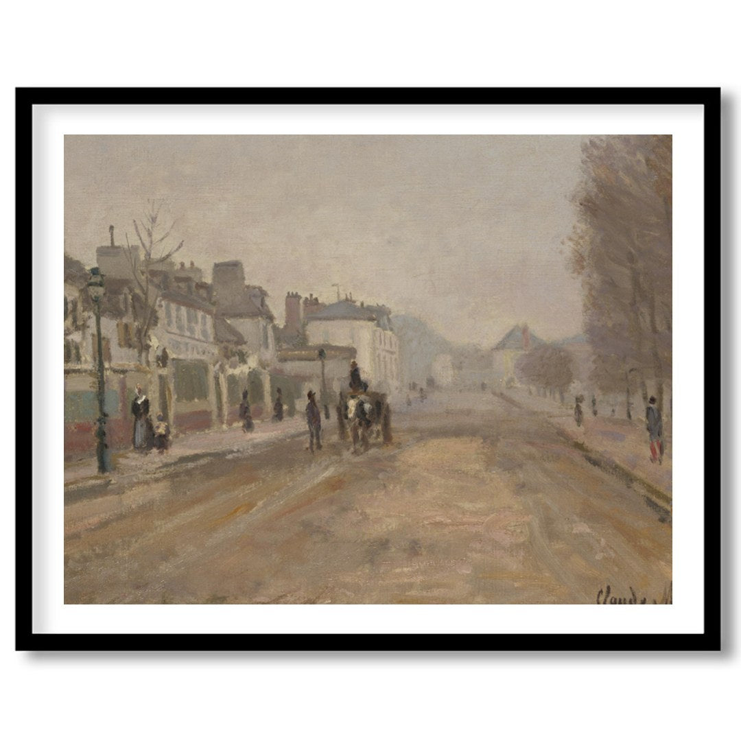 This captivating artwork presents a serene street scene painted in gentle pastel tones. With its for kitchen