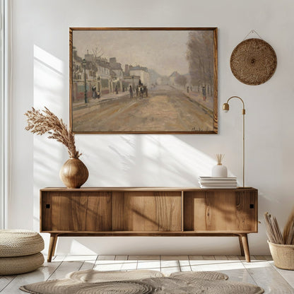 This captivating artwork presents a serene street scene painted in gentle pastel tones. With its for Sitting Area