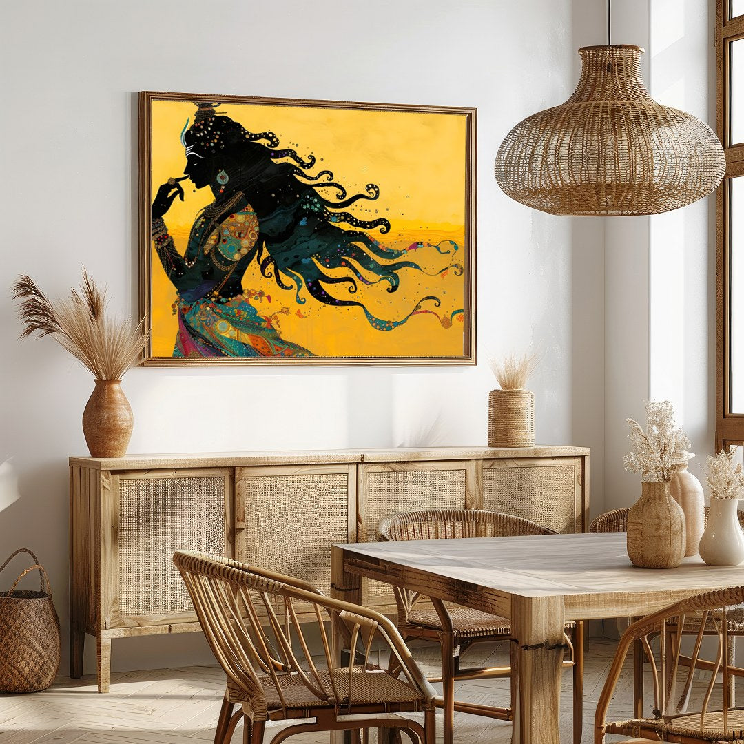 Experience the allure of mysticism with this exquisite artwork depicting an enigmatic silhouette for Dining
