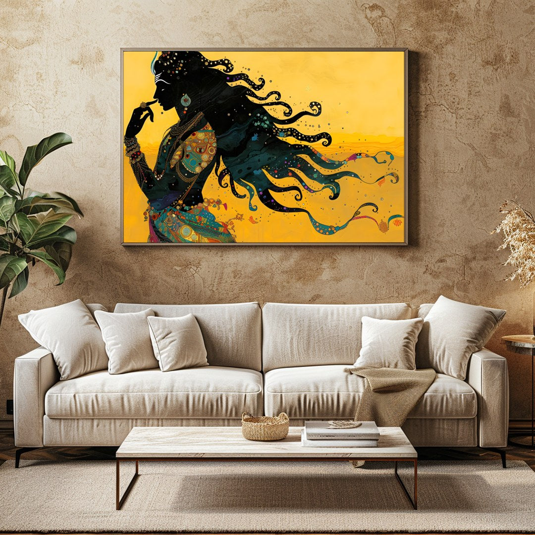 Experience the allure of mysticism with this exquisite artwork depicting an enigmatic silhouette for Family Room