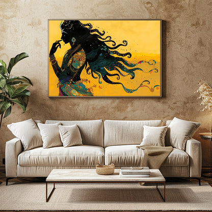 Experience the allure of mysticism with this exquisite artwork depicting an enigmatic silhouette for Family Room