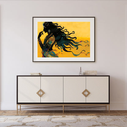 Experience the allure of mysticism with this exquisite artwork depicting an enigmatic silhouette for Foyer