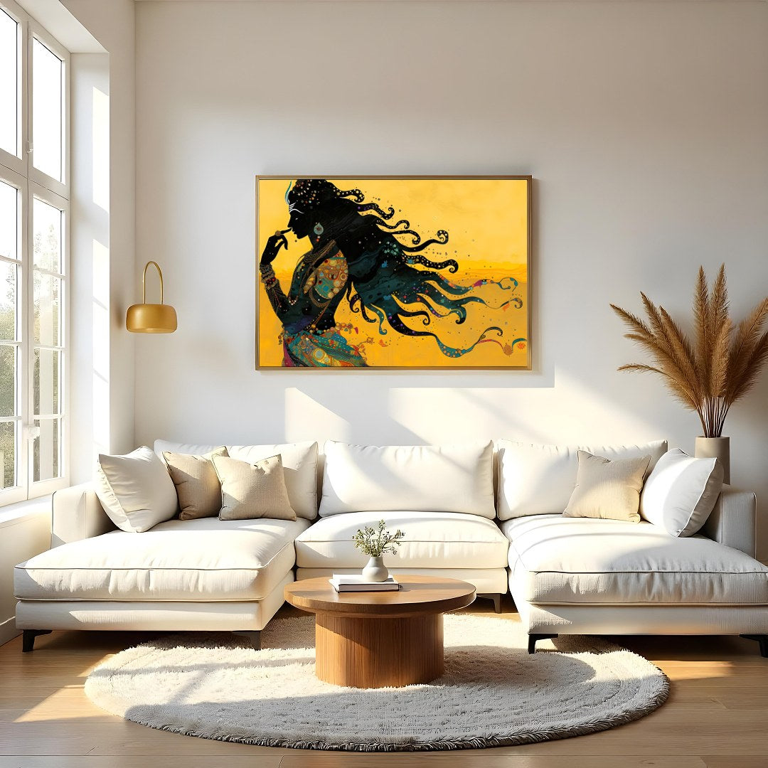 Experience the allure of mysticism with this exquisite artwork depicting an enigmatic silhouette for Living Room