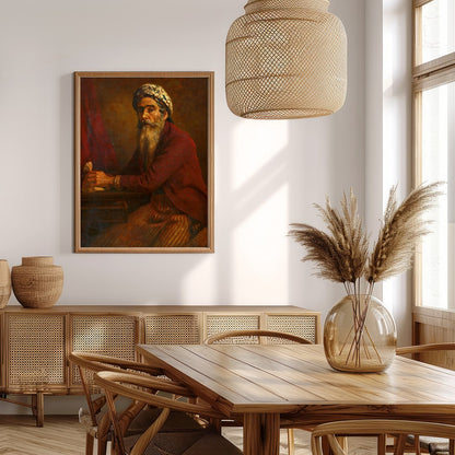 This captivating artwork portrays a mystic scholar immersed in thoughtful reflection. The intricate for Extra Kitchen