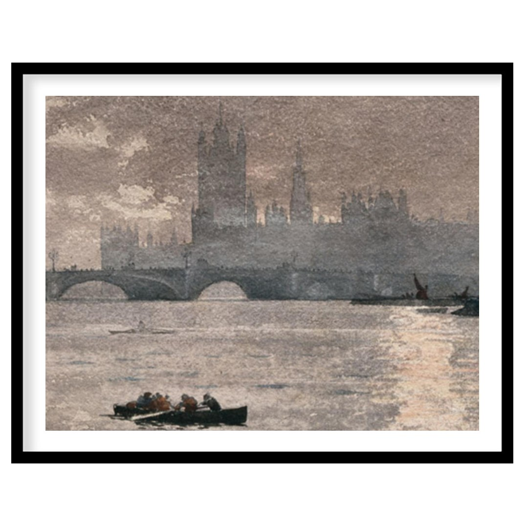 Dive into the serene ambiance of this painting capturing the iconic Westminster silhouette under a for house